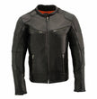 Milwaukee Leather MLM1502 Men's Black Premium Leather Vented Motorcycle Biker Jacket w/ Cool-Tec Leather Treatment Tech