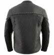 Milwaukee Leather MLM1504 Men's Black ‘The Skelly Racer’ Premium Moto Leather Jacket