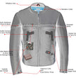 Milwaukee Leather MLM1504 Men's Black ‘The Skelly Racer’ Premium Moto Leather Jacket