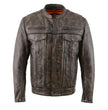 Milwaukee Leather MLM1508 Men's Distressed Brown Premium Leather Motorcycle Rider Jacket