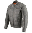 Milwaukee Leather MLM1509 Men's Distressed Brown ‘2 in 1’ Leather Jacket with Zip-Off Sleeves