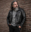 Milwaukee Leather MLM1515 Men's Classic Beltless Black Leather Triple Stitched Motorcycle Biker Rider Jacket