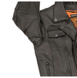 Milwaukee Leather MLM1520 Men's Pistol Pete Vented Black Leather Cruiser Jacket