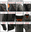 Milwaukee Leather MLM1520 Men's Pistol Pete Vented Black Leather Cruiser Jacket