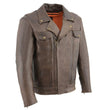 Milwaukee Leather MLM1522 Men's ‘Vented’ Retro Brown Leather Motorcycle Jacket