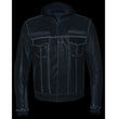 Milwaukee Leather MLM1539 Men's Distressed Grey Leather ‘Utility Pocket’ Vented Jacket with Removable Hoodie