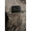 Milwaukee Leather MLM1550 Men's Vented Black-Beige Distressed Leather Scooter Style Motorcycle Jacket w/ Liner