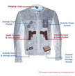 Milwaukee Leather MLM1550 Men's Vented Black-Beige Distressed Leather Scooter Style Motorcycle Jacket w/ Liner