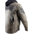 Milwaukee Leather MLM1561 Men's Distressed Brown Leather Jacket with Reflective Skulls