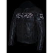 Milwaukee Leather MLM1561 Men's Distressed Brown Leather Jacket with Reflective Skulls