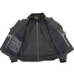Milwaukee Leather MLM1563 Men's Black Leather Scooter Style Motorcycle Jacket with Reflective Skulls w/ Hoodie