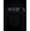 Milwaukee Leather MLM1563 Men's Black Leather Scooter Style Motorcycle Jacket with Reflective Skulls w/ Hoodie