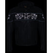 Milwaukee Leather MLM1563 Men's Black Leather Scooter Style Motorcycle Jacket with Reflective Skulls w/ Hoodie