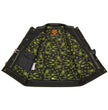 Milwaukee Leather MLM3528 Men's Black Paisley Lined Leather Vest w/ Neon Green Stitching & Armhole Trim