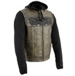 Milwaukee Leather Men's Distress Brown Hooded Leather Vest, MLM3561