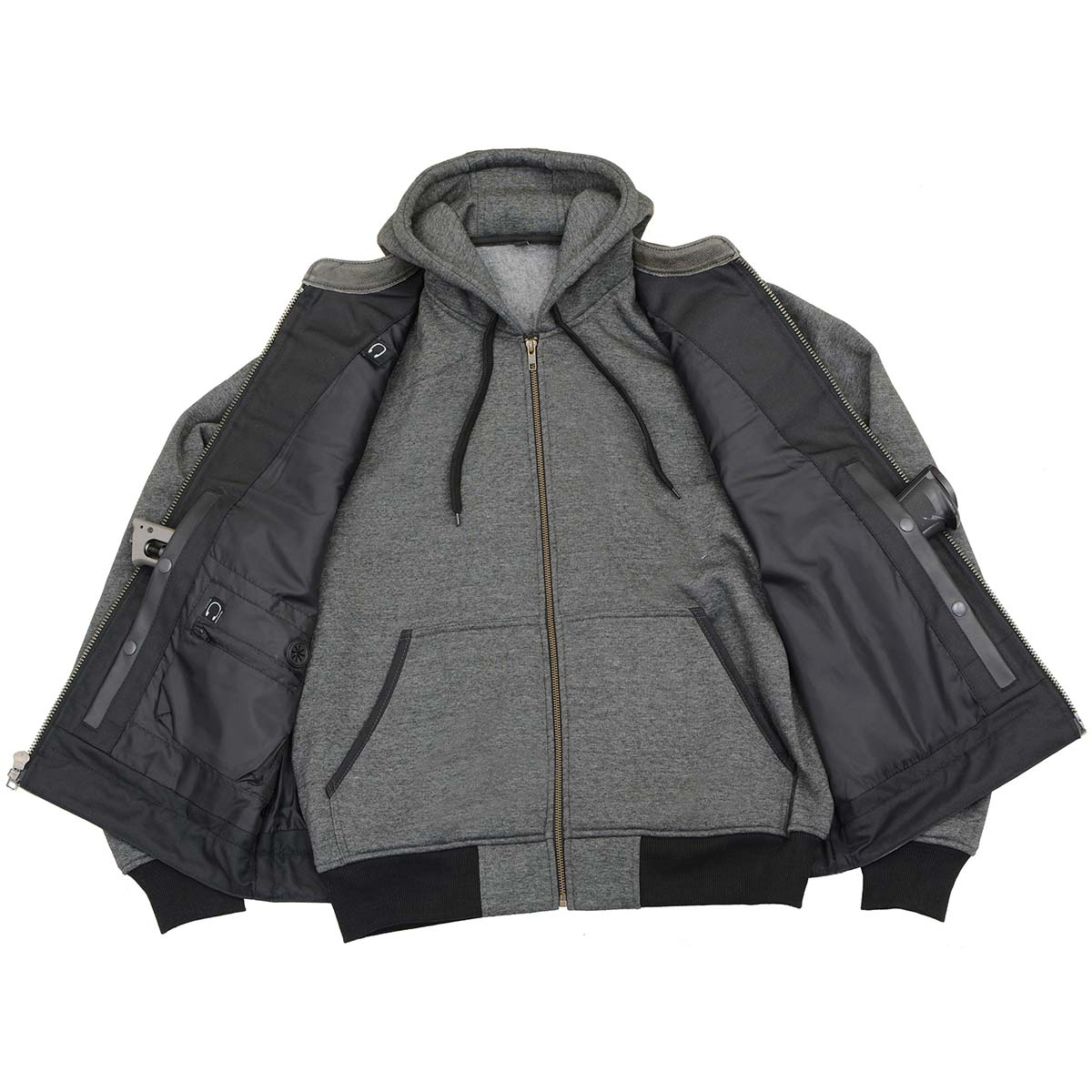 Milwaukee Leather Men's 2-in-1 Distressed Grey Leather Vest, MLM3562
