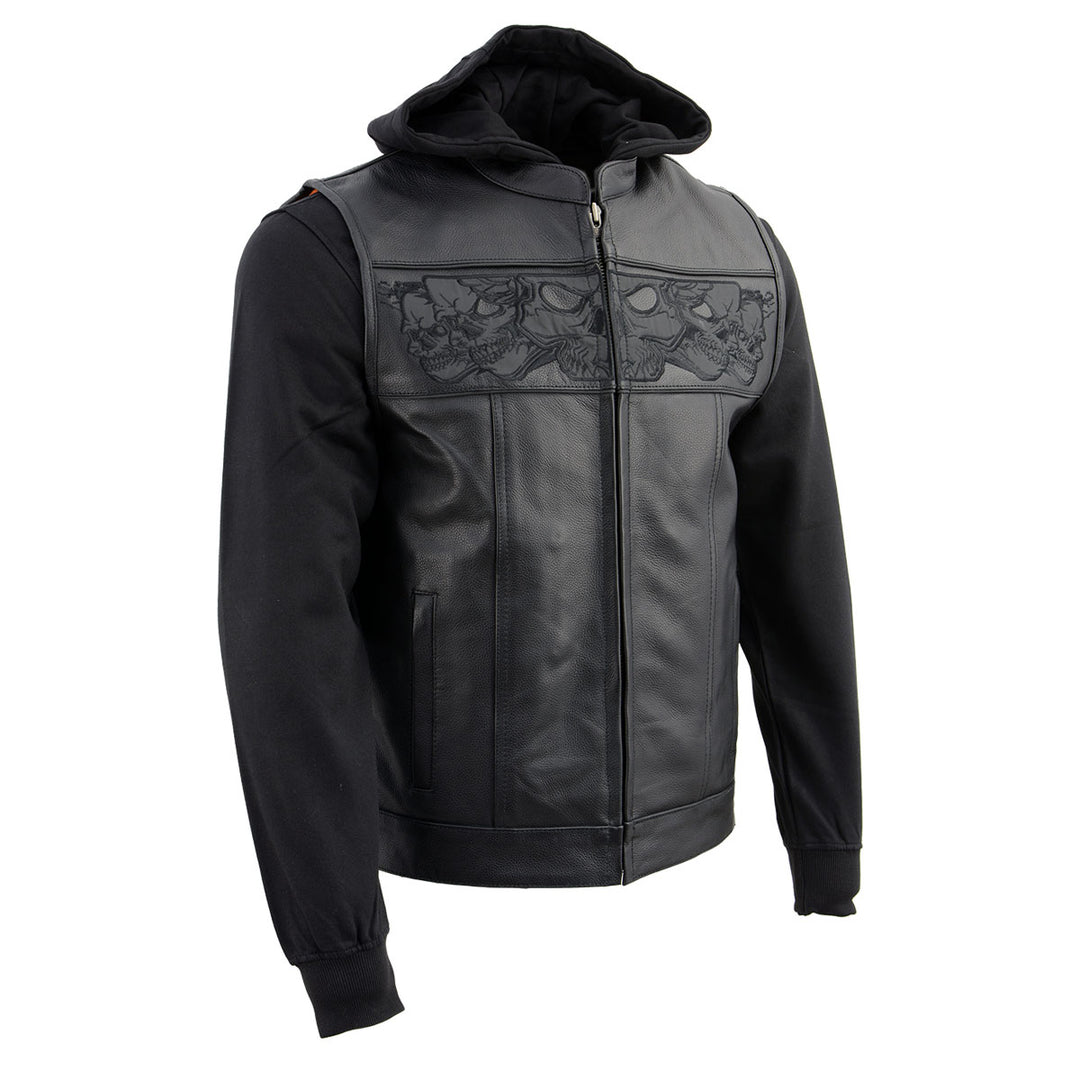 Milwaukee Leather Men's 2-in-1 Black Leather Vest, MLM3563
