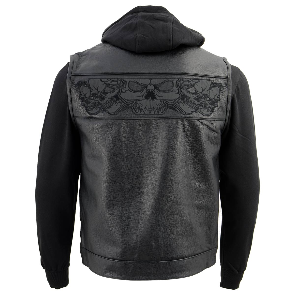Milwaukee Leather Men's 2-in-1 Black Leather Vest, MLM3563