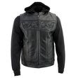 Milwaukee Leather Men's 2-in-1 Black Leather Vest, MLM3563