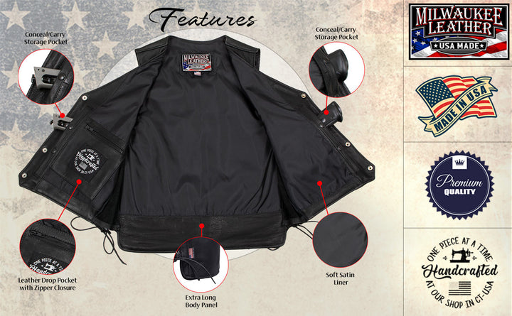 Milwaukee Leather USA MADE MLVSM5003 Men&