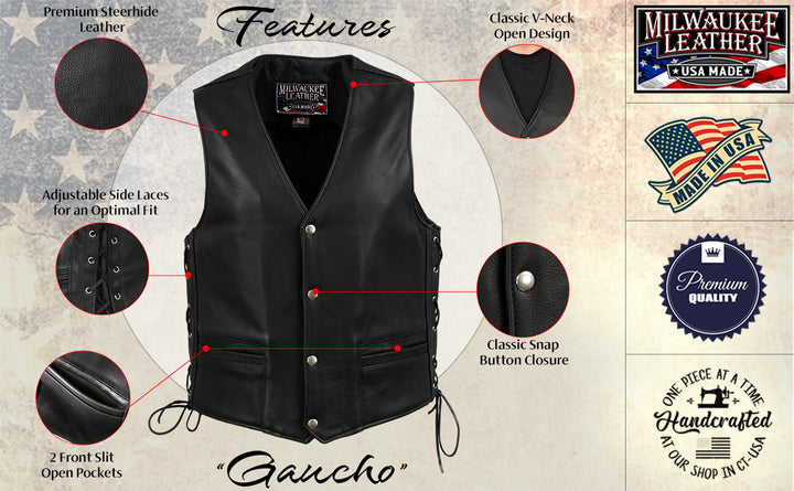 Milwaukee Leather USA MADE MLVSM5003 Men&