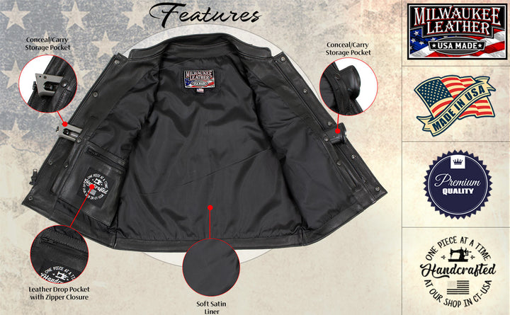Milwaukee Leather USA MADE MLVSM5004 Men&