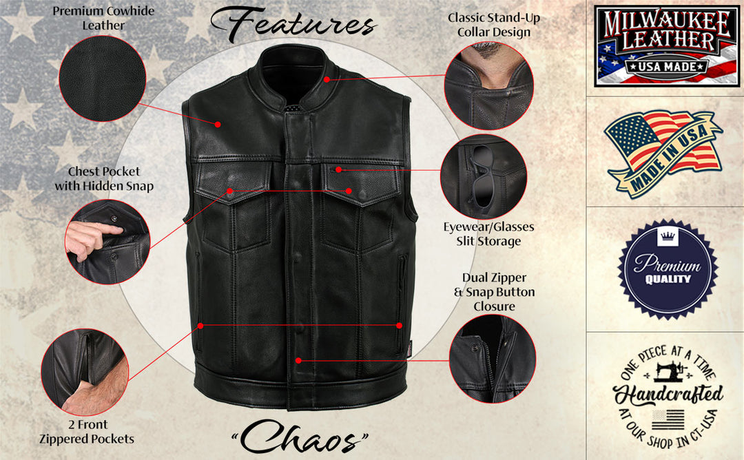 Milwaukee Leather USA MADE MLVSM5004 Men&