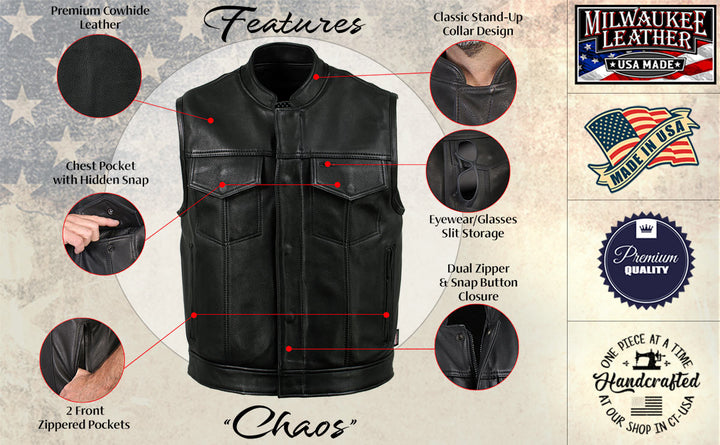 Milwaukee Leather USA MADE MLVSM5004 Men&