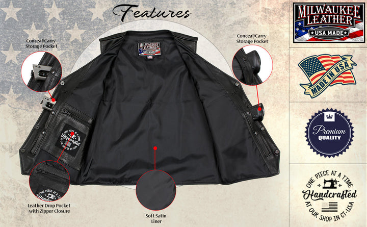 Milwaukee Leather USA MADE MLVSM5006 Men&