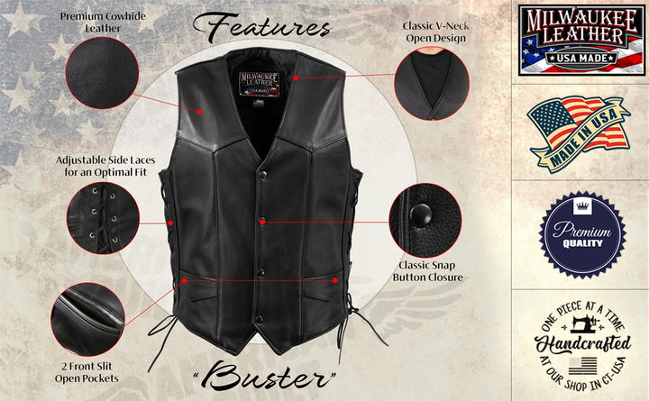 Milwaukee Leather USA MADE MLVSM5008 Men&