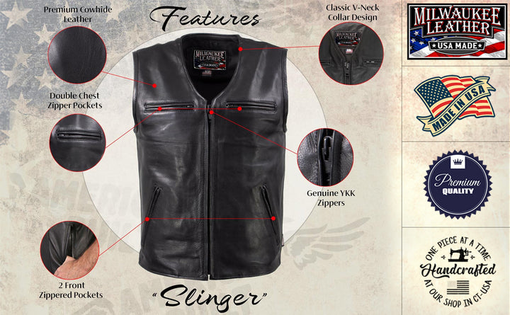 Milwaukee Leather USA MADE MLVSM5009 Men&