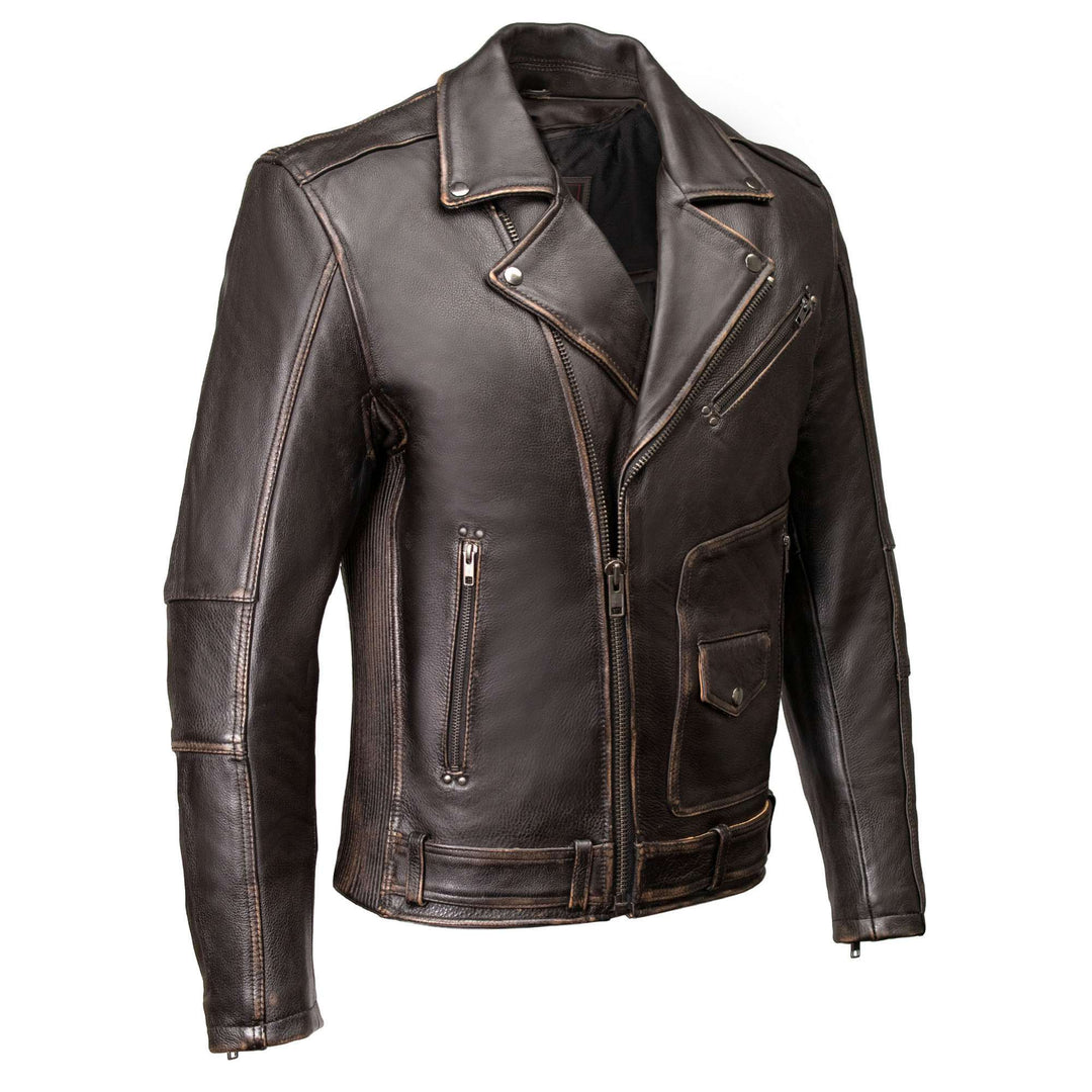 Milwaukee Motorcycle Clothing Co. Men's Brown Leather Jacket, MMC10005