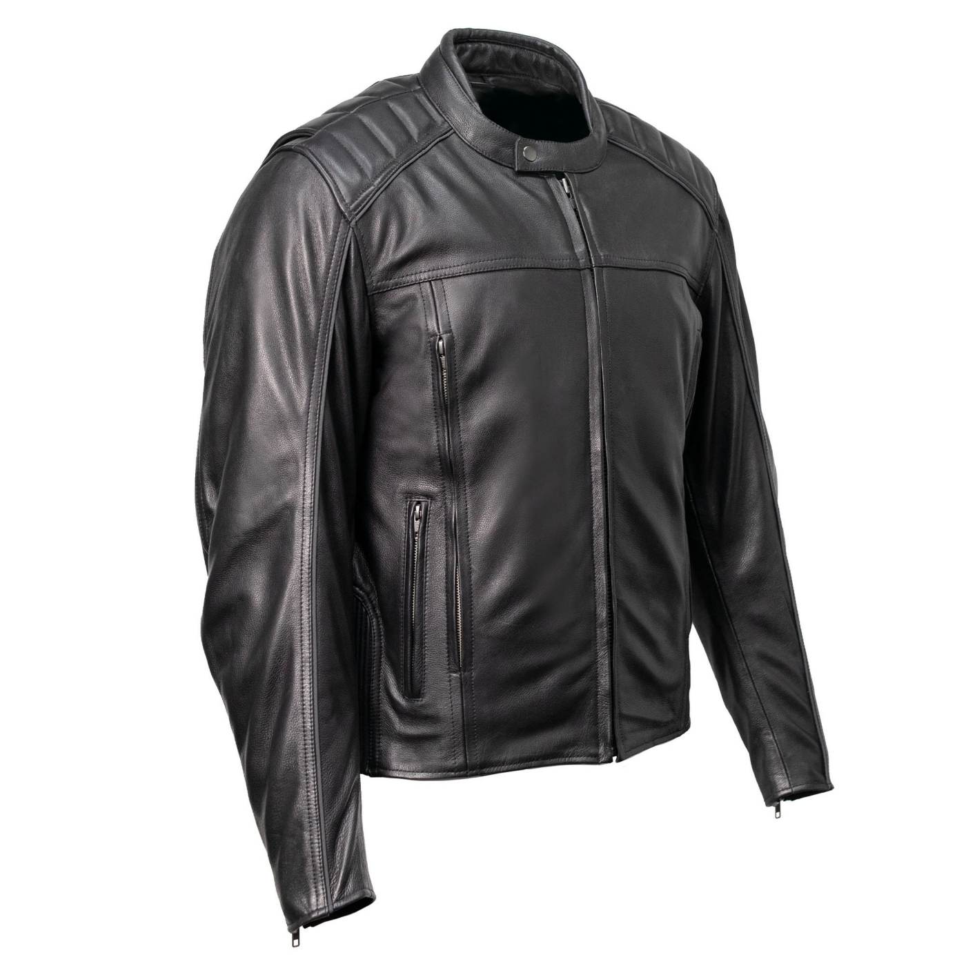 Milwaukee Motorcycle Clothing Co. Men's Black Leather Jacket, MMC10007