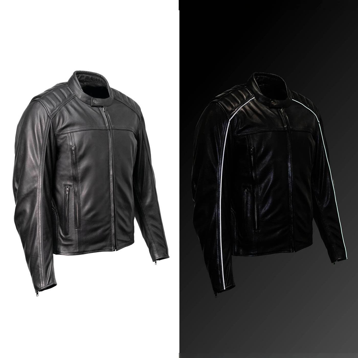 Milwaukee Motorcycle Clothing Co. Men's Black Leather Jacket, MMC10007