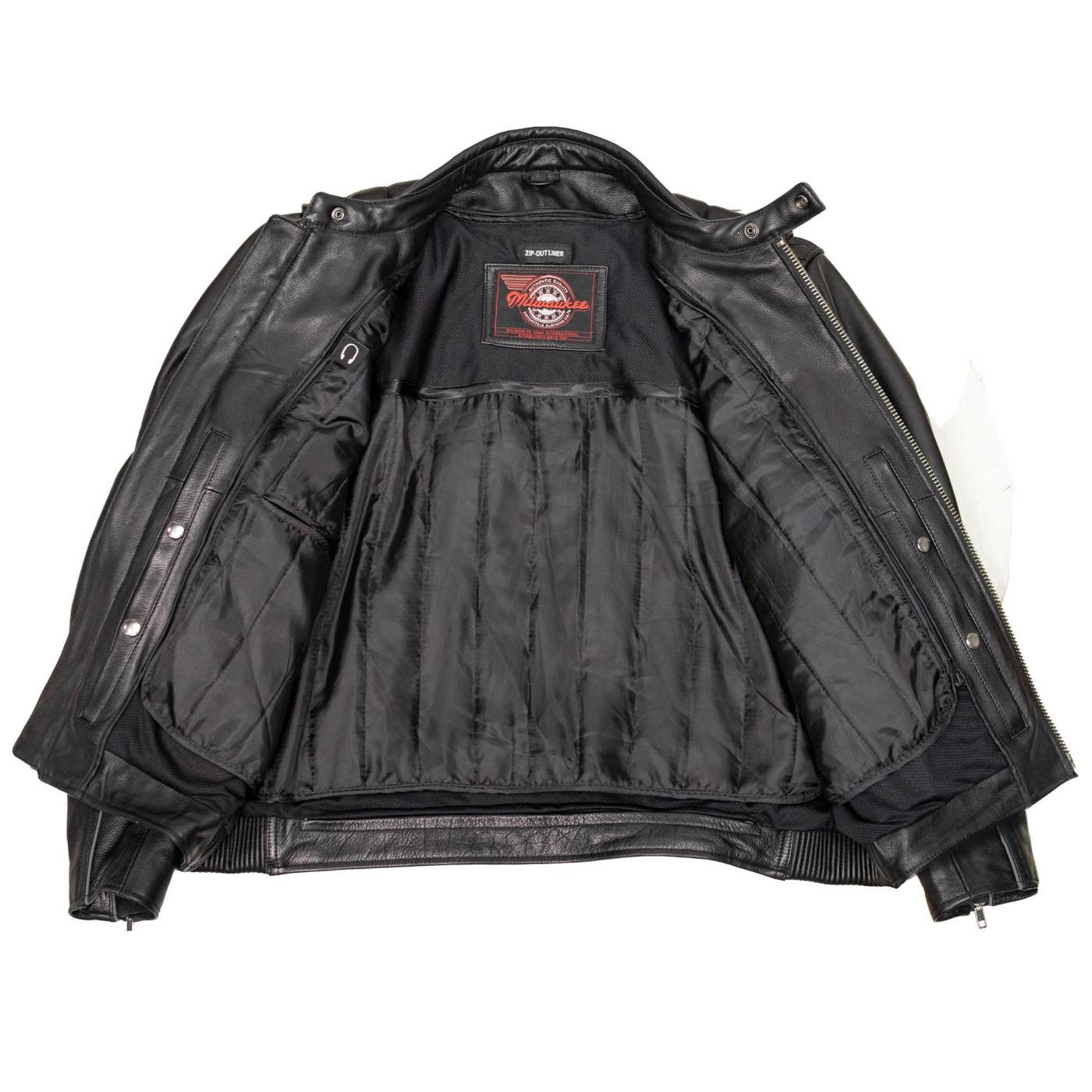 Milwaukee Motorcycle Clothing Co. Men's Black Leather Jacket, MMC10007