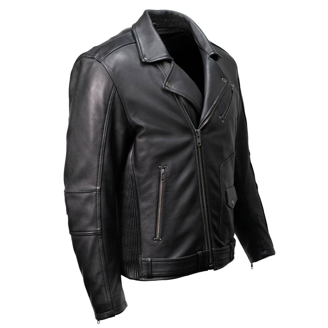 Milwaukee Motorcycle Clothing Co. Men's Black Leather Jacket, MMC1008