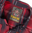 MMCC Men's Scorpion Red Black White Plaid Long Sleeve Flannel Shirt - Button-Up - MMC11601