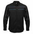 MMCC Men's Octane Long Sleeve Mechanic Shirt - Black with Grey Stripe - 50-50 Cotton Poly - MMCC16000