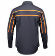 MMCC Men's Octane Long Sleeve Mechanic Shirt - Grey with Orange Stripe - 50-50 Cotton Poly - MMCC16001