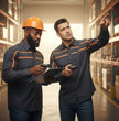 MMCC Men's Octane Long Sleeve Mechanic Shirt - Grey with Orange Stripe - 50-50 Cotton Poly - MMCC16001