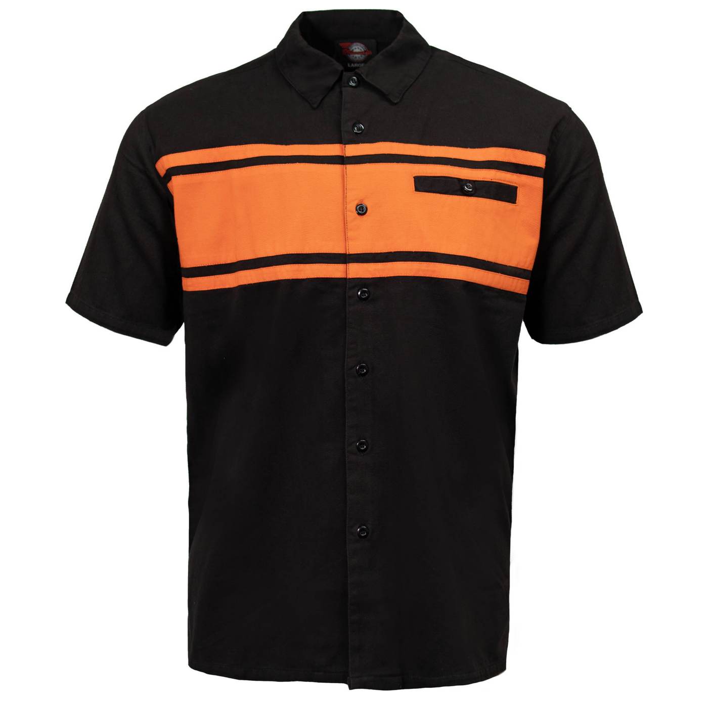 MMCC Men's Gear Head Classic Mechanic Button Up Shirt - Dual Chest Pockets - Microfiber Panel