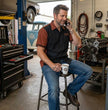 MMCC Men's Pit Line Mechanic Button Up Shirt - Dual Chest Pockets - Microfiber Panel - Rider Ready - MMC16025