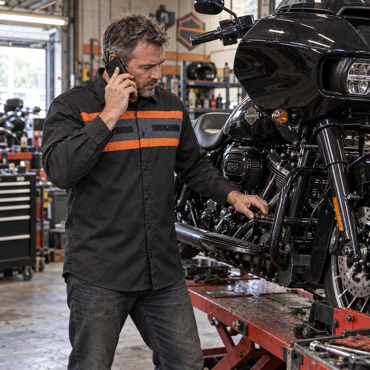 Milwaukee Motorcycle Clothing Co. Men's Mechanic Shirt, MMC16152
