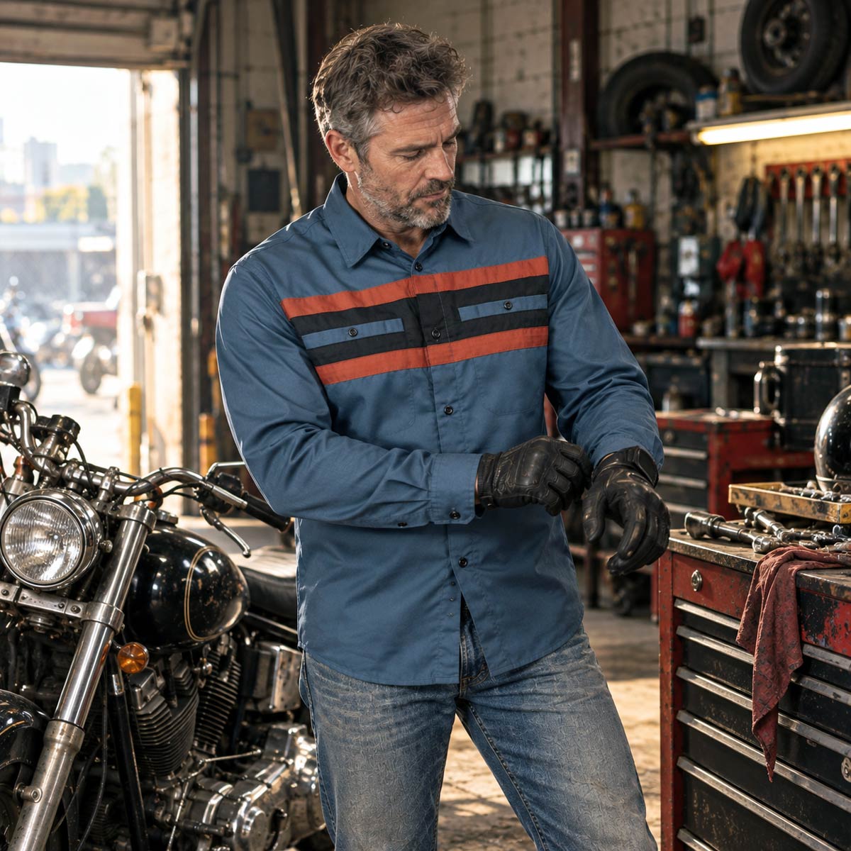 Milwaukee Motorcycle Clothing Co. Men's Mechanic Shirt, MMC16153