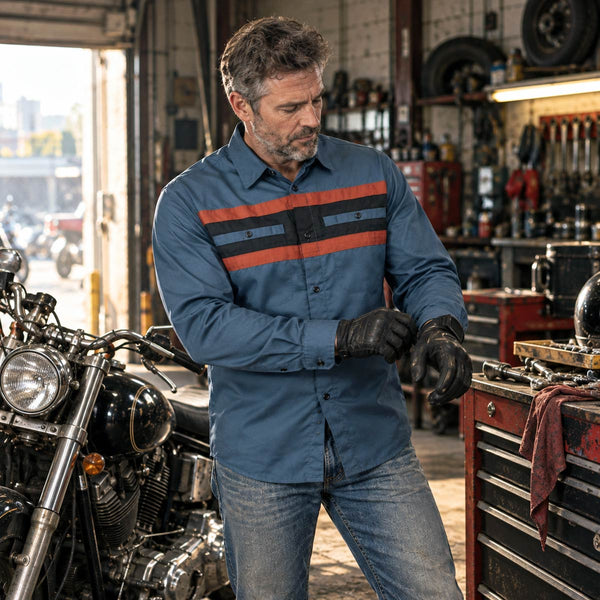 MMCC Men's Shift Crew Long Sleeve Vented Mechanic Shop Shirt - MMC16153