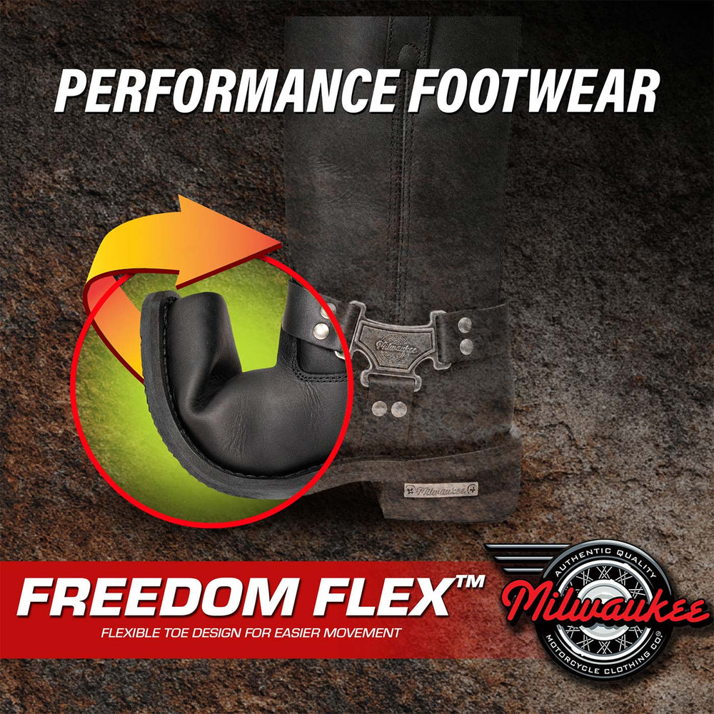 Milwaukee Motorcycle Clothing Co. Men's Black Motorcycle Boots, MB416