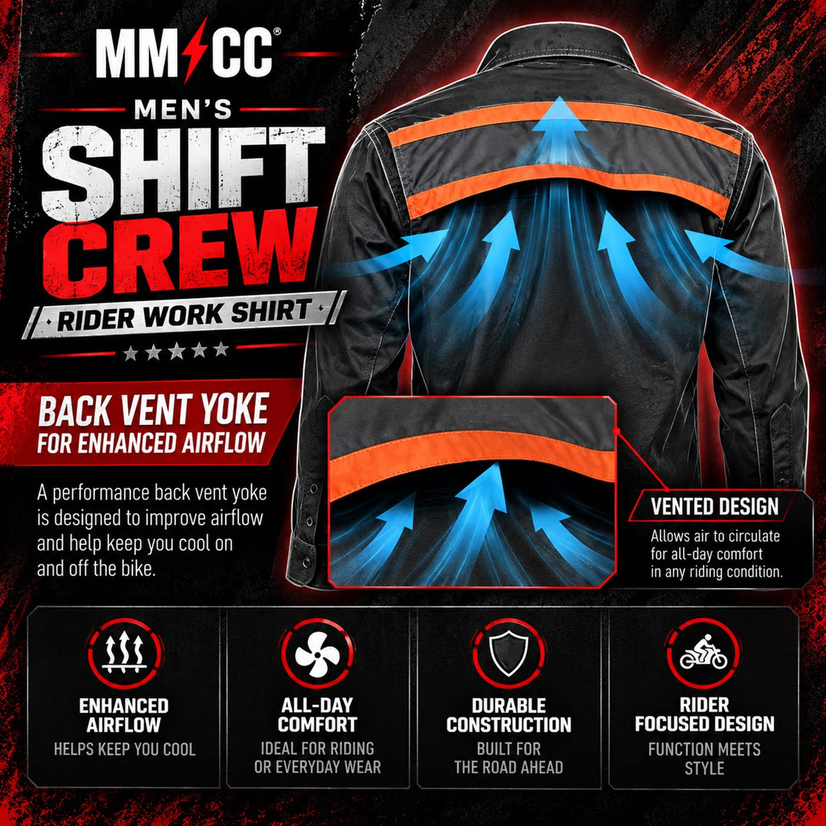 Milwaukee Motorcycle Clothing Co. Men's Mechanic Shirt, MMC16156