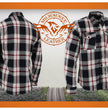 Milwaukee Leather MNG11625 Men's Flannel Plaid Black and White with Red Long Sleeve Cotton Button Down Shirt