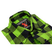 Milwaukee Leather MNG11632 Men's Flannel Plaid Black and Neon Green Long Sleeve Cotton Button Down Shirt