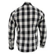 Milwaukee Leather MNG11633 Men's Flannel Plaid Shirt Black and White Long Sleeve Cotton Button Down Shirt